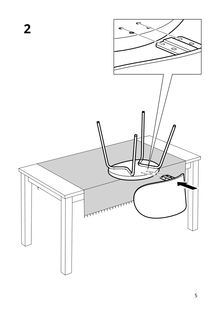 Assembly instructions for IKEA Krylbo chair tonerud dark beige | Page 5 - IKEA LISABO / KRYLBO table and 6 chairs 395.363.26