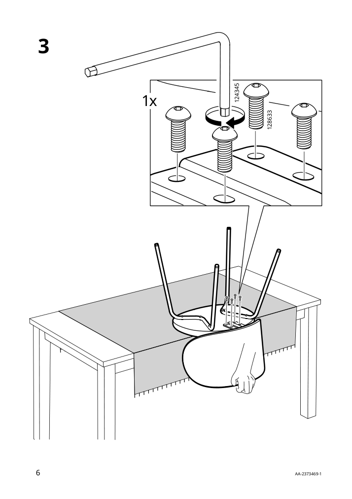 Assembly instructions for IKEA Krylbo chair tonerud dark beige | Page 6 - IKEA LISABO / KRYLBO table and 6 chairs 395.363.26