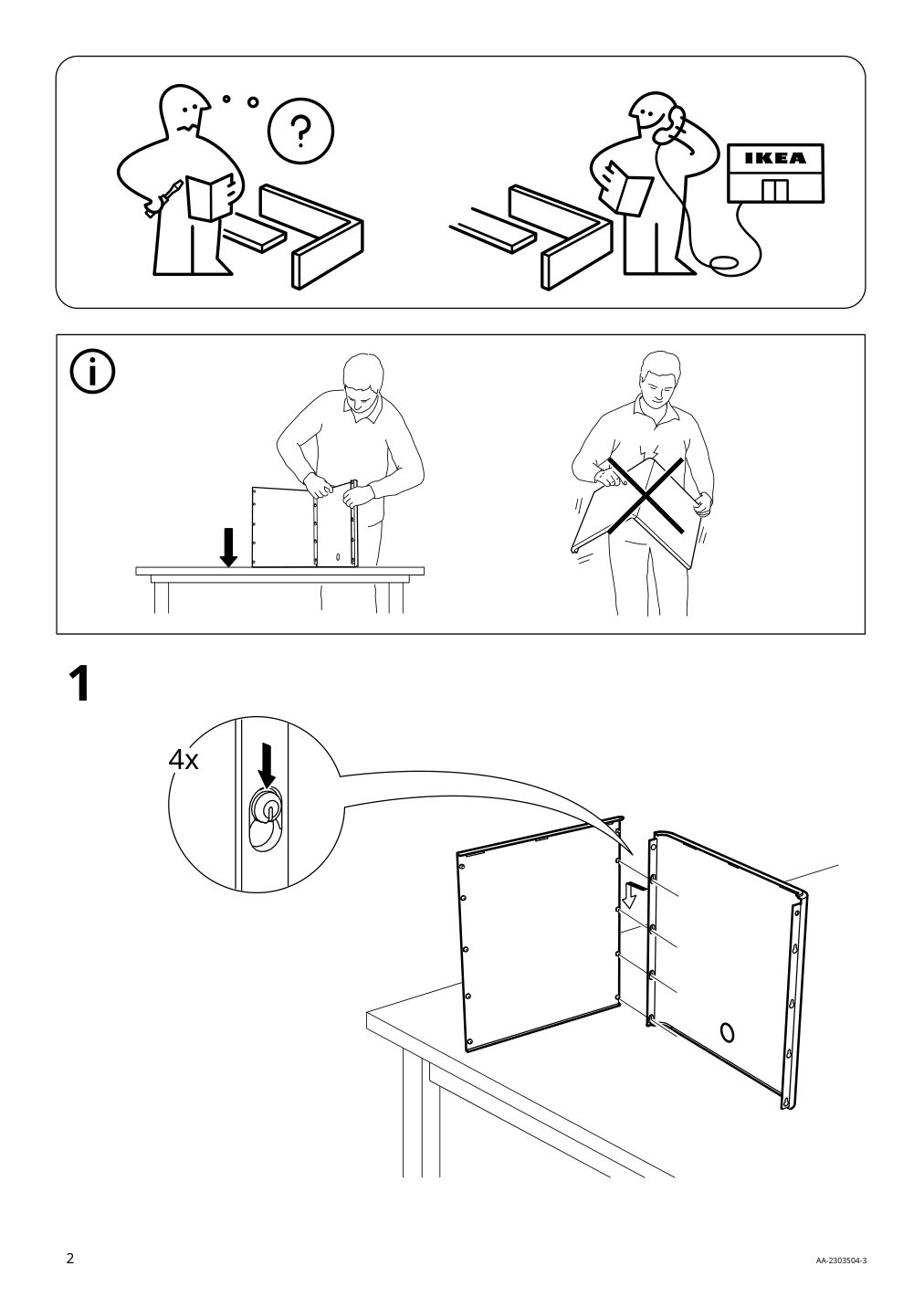 Assembly instructions for IKEA Kuggis storage box with lid white | Page 2 - IKEA KUGGIS storage box with lid 005.268.75