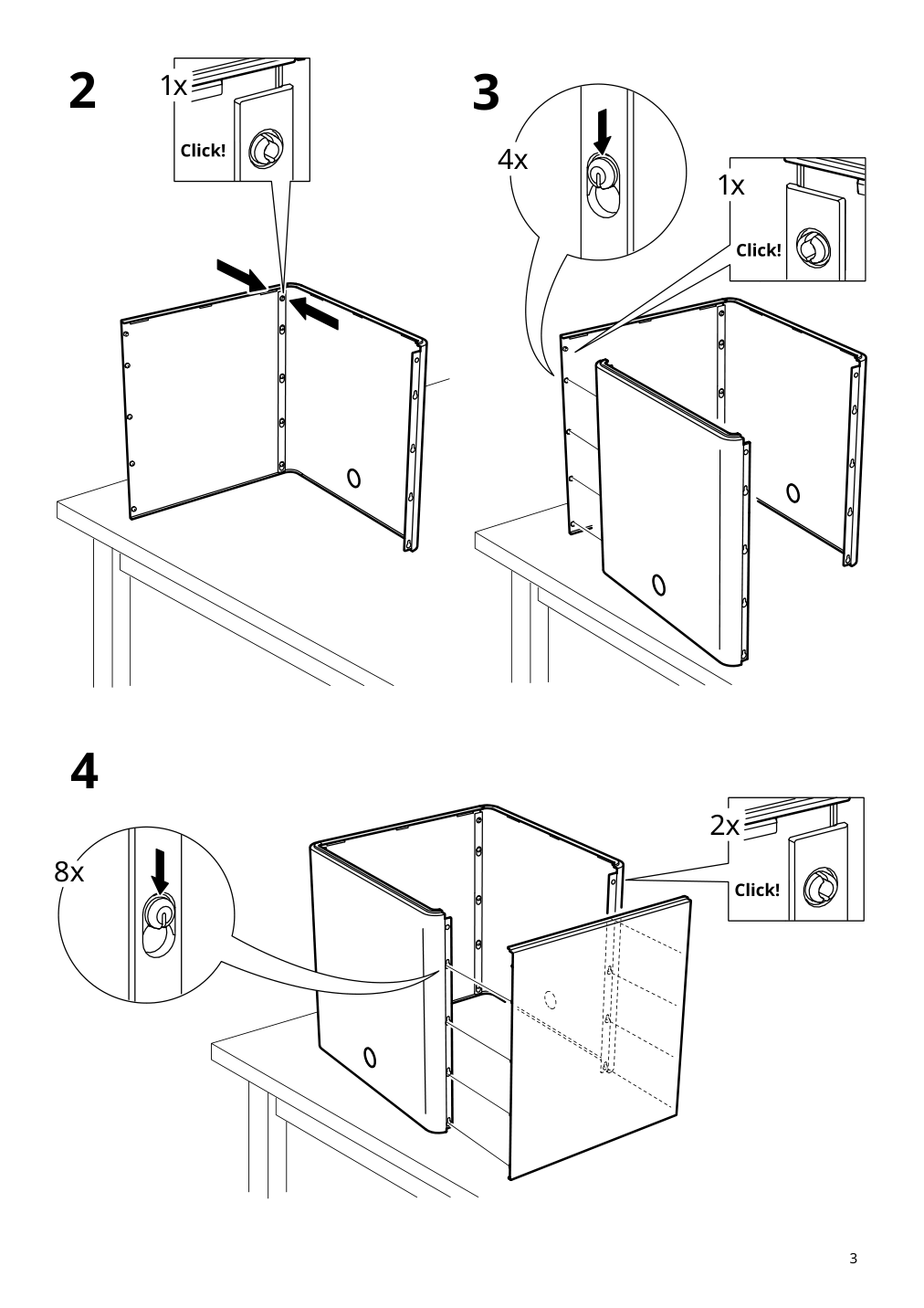 Assembly instructions for IKEA Kuggis storage box with lid white | Page 3 - IKEA KUGGIS storage box with lid 005.268.75