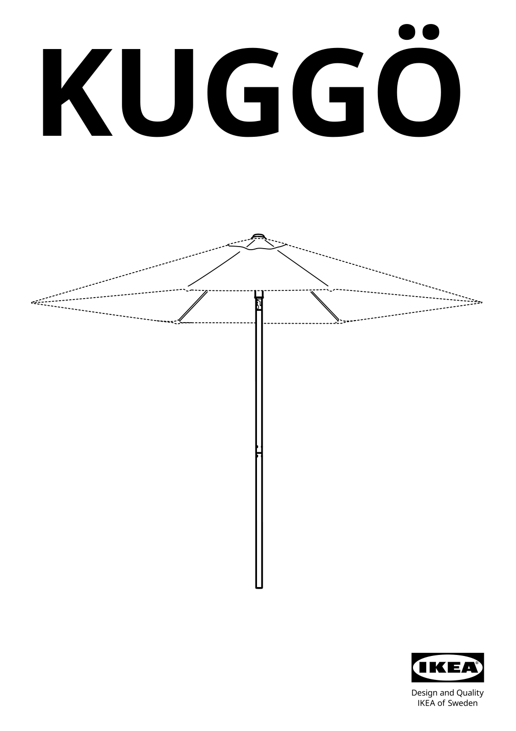 Assembly instructions for IKEA Kuggoe umbrella frame tilting gray | Page 1 - IKEA KUGGÖ / LINDÖJA umbrella with base 694.135.88