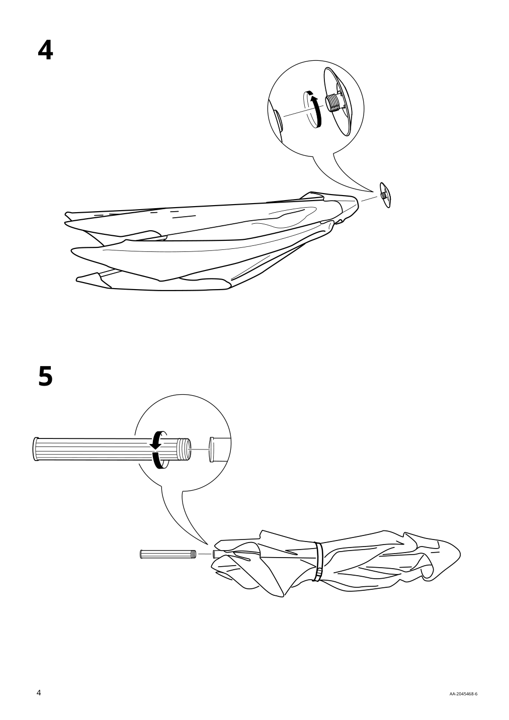 Assembly instructions for IKEA Kuggoe umbrella frame tilting gray | Page 4 - IKEA KUGGÖ / VÅRHOLMEN umbrella with base 093.247.07