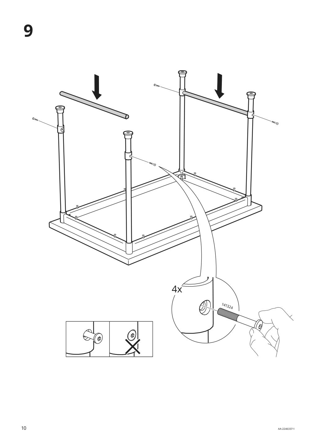 Assembly instructions for IKEA Kullaberg desk pine | Page 10 - IKEA KULLABERG desk 804.994.44