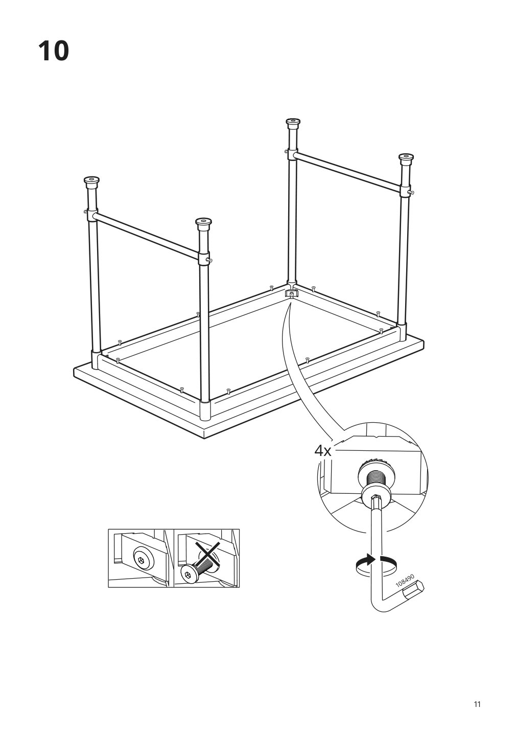 Assembly instructions for IKEA Kullaberg desk pine | Page 11 - IKEA KULLABERG desk 804.994.44