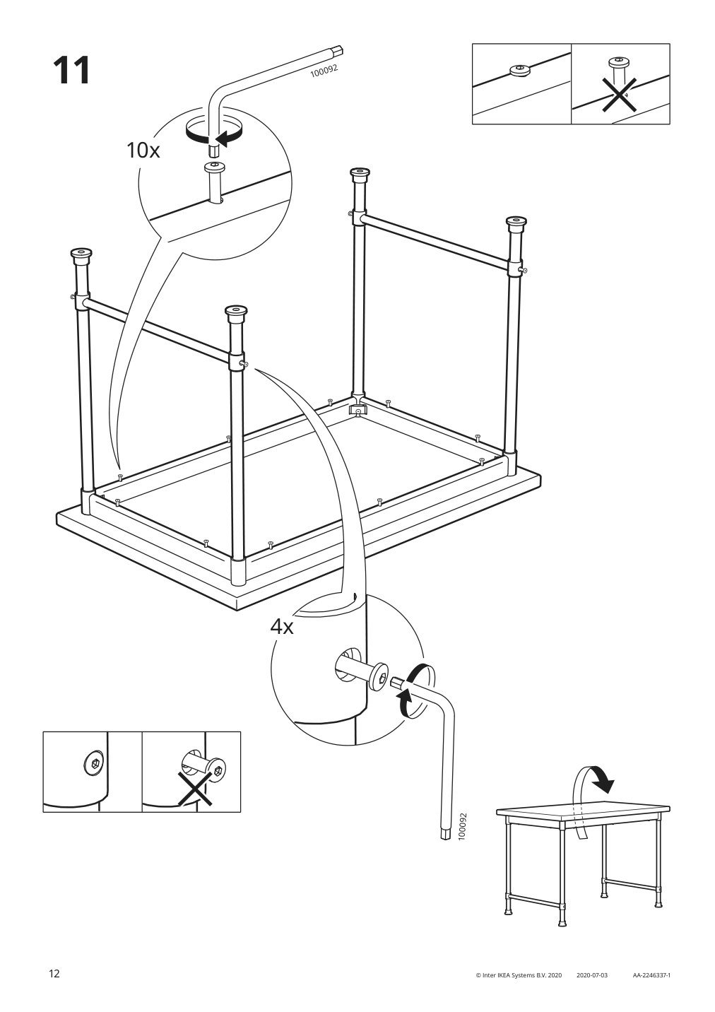 Assembly instructions for IKEA Kullaberg desk pine | Page 12 - IKEA KULLABERG desk 804.994.44