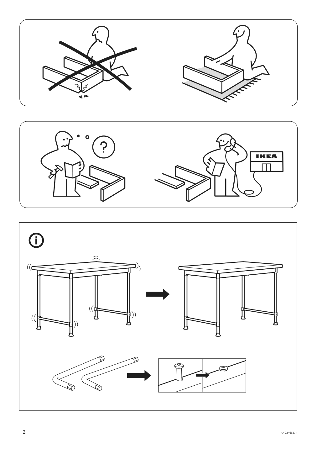 Assembly instructions for IKEA Kullaberg desk pine | Page 2 - IKEA KULLABERG desk 804.994.44