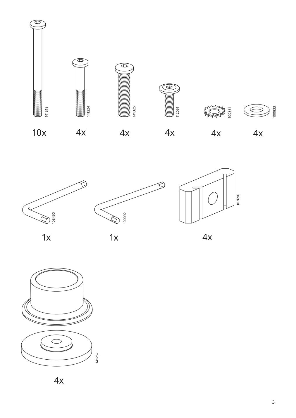 Assembly instructions for IKEA Kullaberg desk pine | Page 3 - IKEA KULLABERG desk 804.994.44