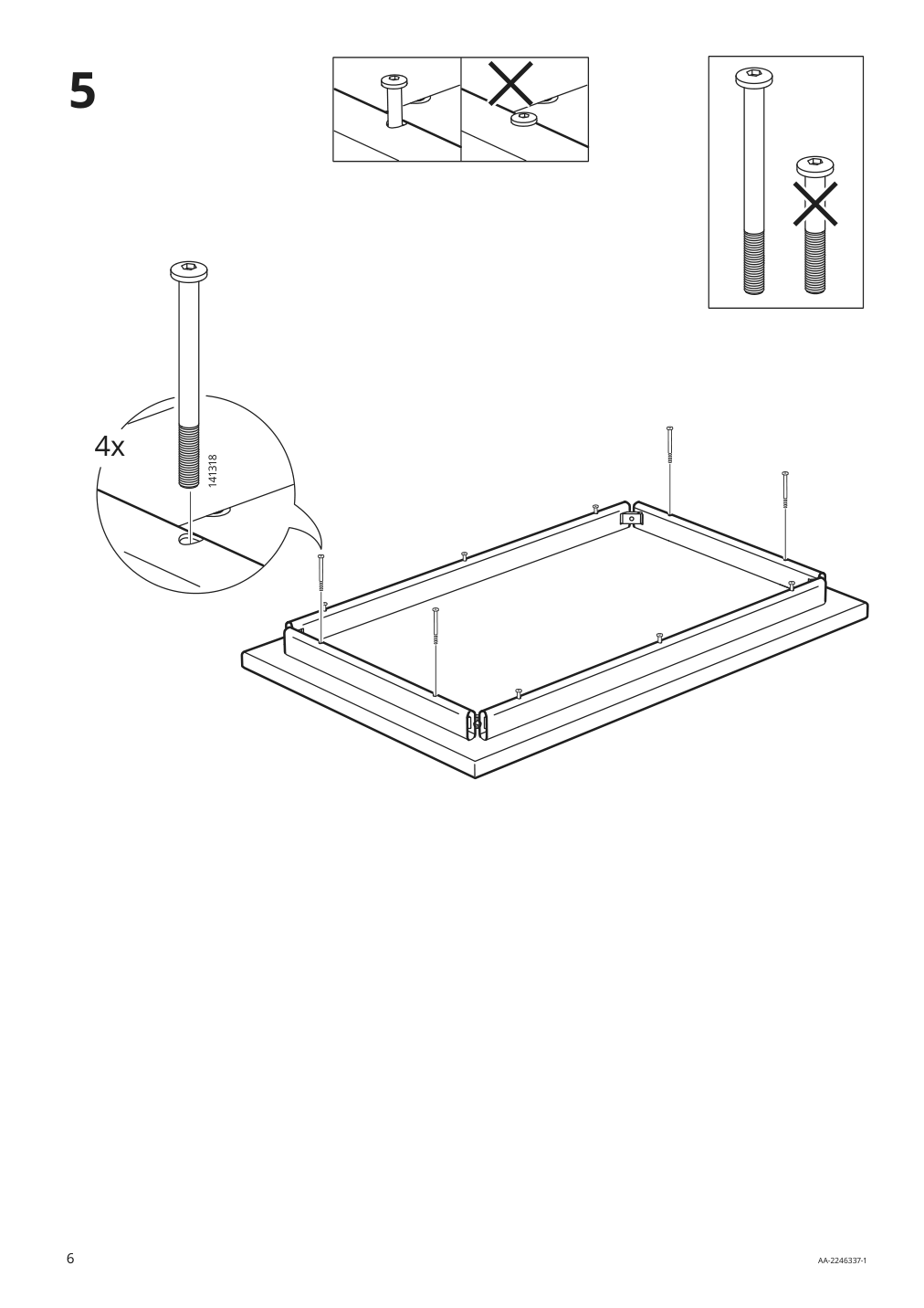 Assembly instructions for IKEA Kullaberg desk pine | Page 6 - IKEA KULLABERG desk 804.994.44