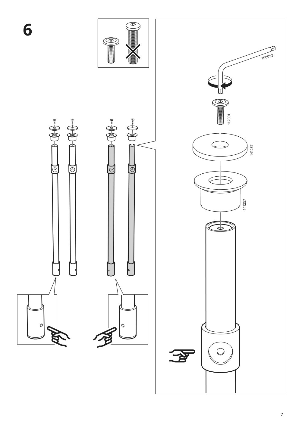 Assembly instructions for IKEA Kullaberg desk pine | Page 7 - IKEA KULLABERG desk 804.994.44