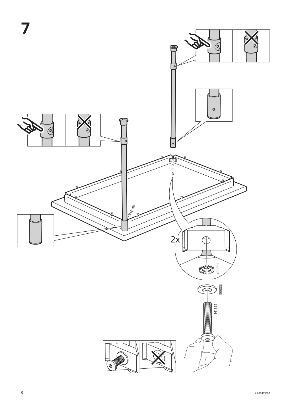 Assembly instructions for IKEA Kullaberg desk pine | Page 8 - IKEA KULLABERG desk 804.994.44