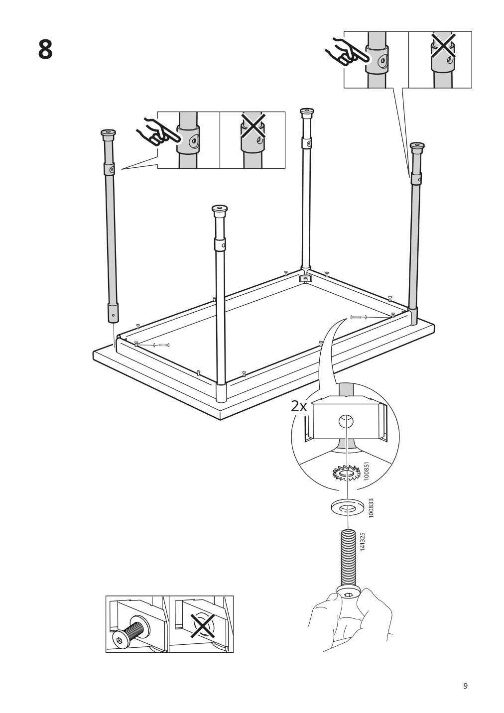 Assembly instructions for IKEA Kullaberg desk pine | Page 9 - IKEA KULLABERG desk 804.994.44