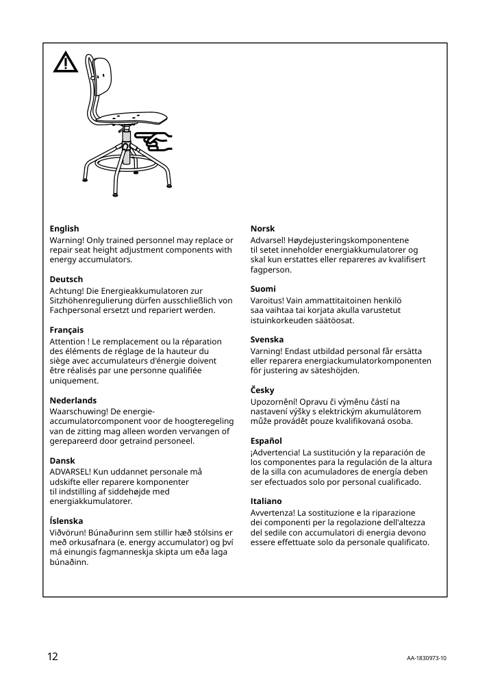 Assembly instructions for IKEA Kullaberg swivel chair black | Page 12 - IKEA FJÄLLBO/KULLABERG / GULLHULT desk and storage combination 294.365.77