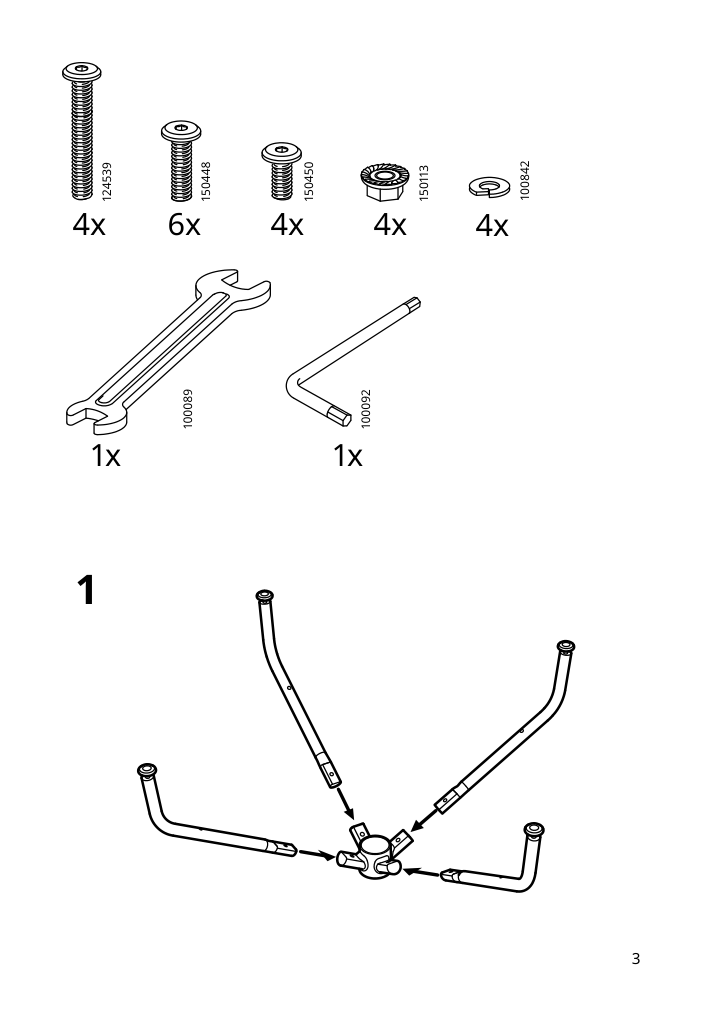 Assembly instructions for IKEA Kullaberg swivel chair black | Page 3 - IKEA FJÄLLBO/KULLABERG / GULLHULT desk and storage combination 294.365.77