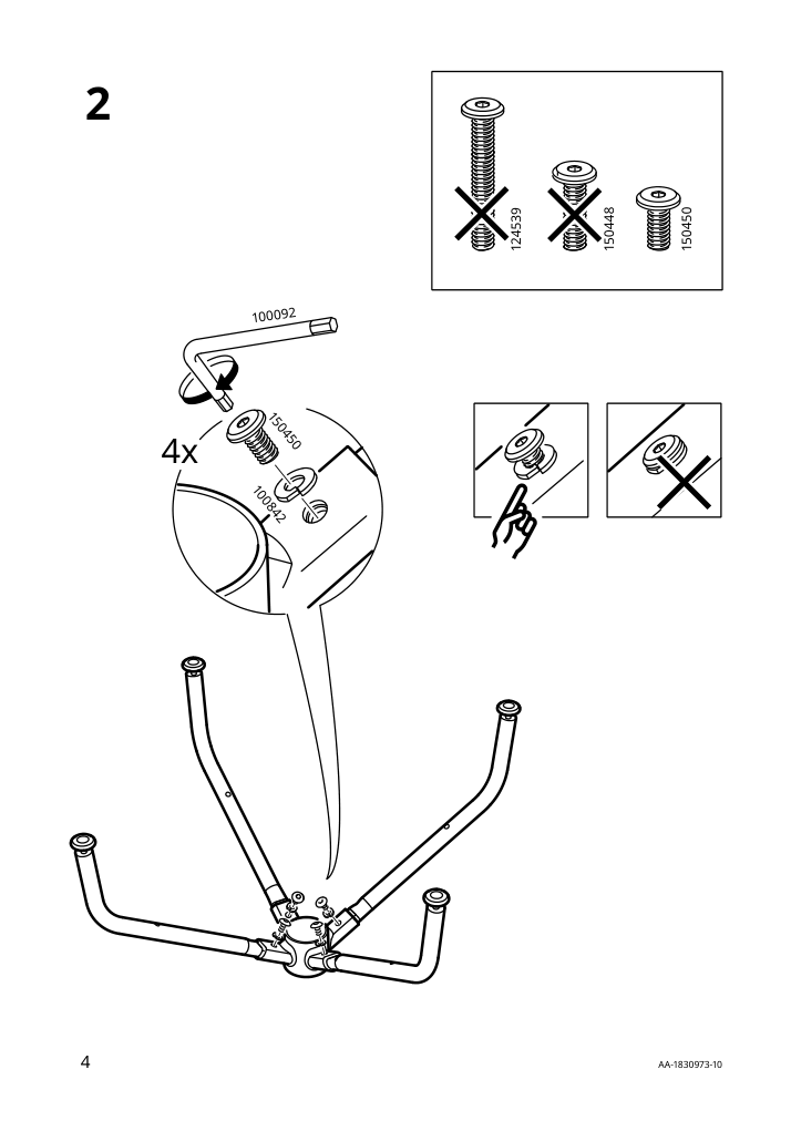 Assembly instructions for IKEA Kullaberg swivel chair black | Page 4 - IKEA FJÄLLBO/KULLABERG / GULLHULT desk and storage combination 294.365.77