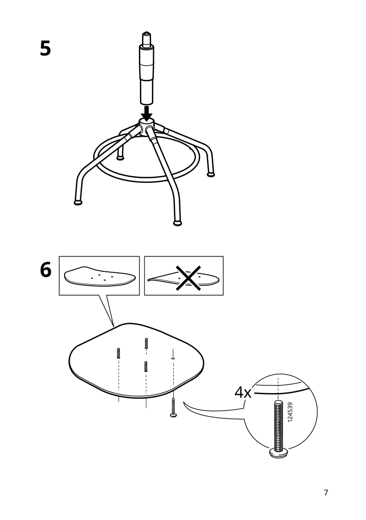 Assembly instructions for IKEA Kullaberg swivel chair black | Page 7 - IKEA FJÄLLBO/KULLABERG / GULLHULT desk and storage combination 294.365.77