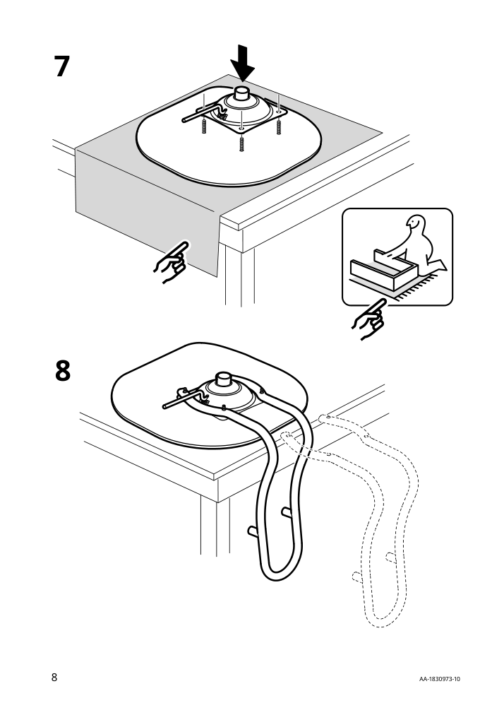 Assembly instructions for IKEA Kullaberg swivel chair black | Page 8 - IKEA FJÄLLBO/KULLABERG / GULLHULT desk and storage combination 294.365.77