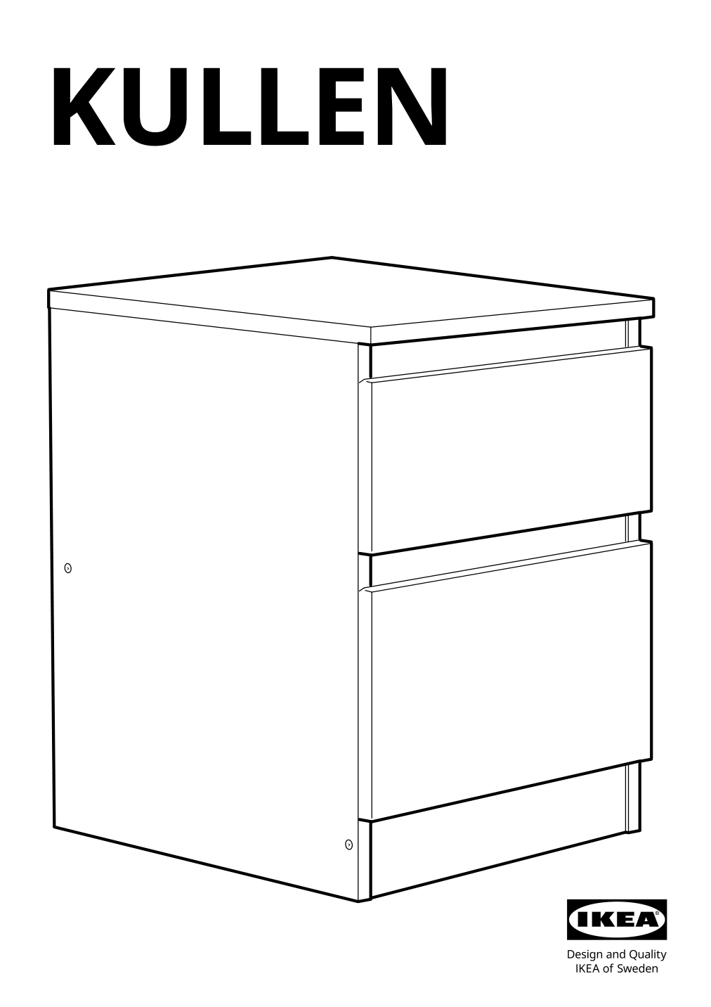 Assembly instructions for IKEA Kullen 2 drawer chest black brown | Page 1 - IKEA KULLEN 2-drawer chest 603.221.30