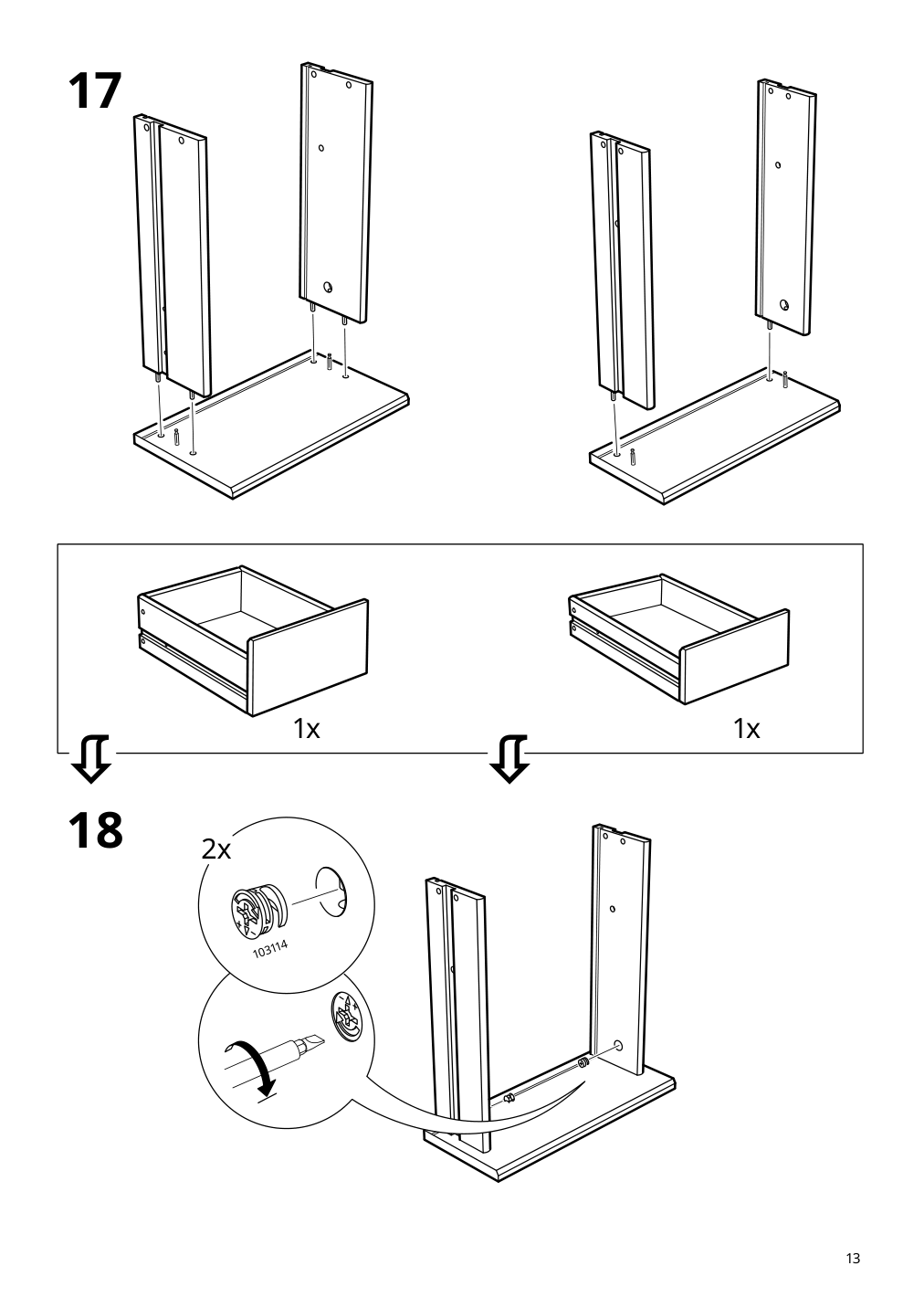 Assembly instructions for IKEA Kullen 2 drawer chest black brown | Page 13 - IKEA KULLEN 2-drawer chest 603.221.30