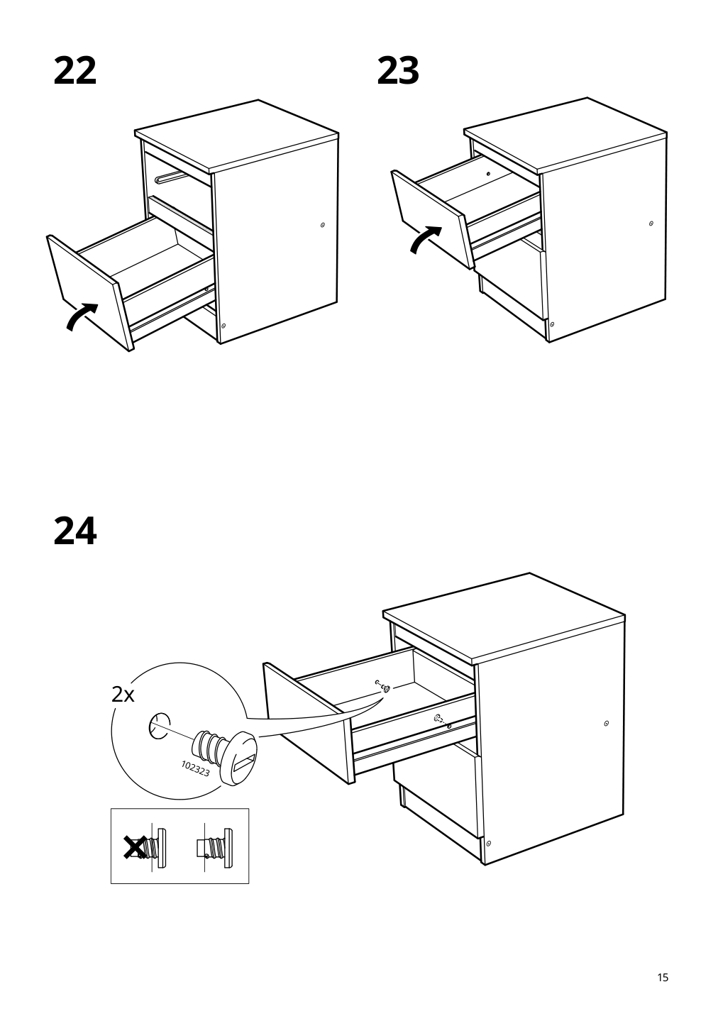 Assembly instructions for IKEA Kullen 2 drawer chest black brown | Page 15 - IKEA KULLEN 2-drawer chest 603.221.30