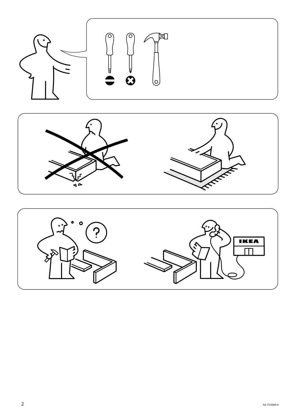 Assembly instructions for IKEA Kullen 2 drawer chest black brown | Page 2 - IKEA KULLEN 2-drawer chest 603.221.30