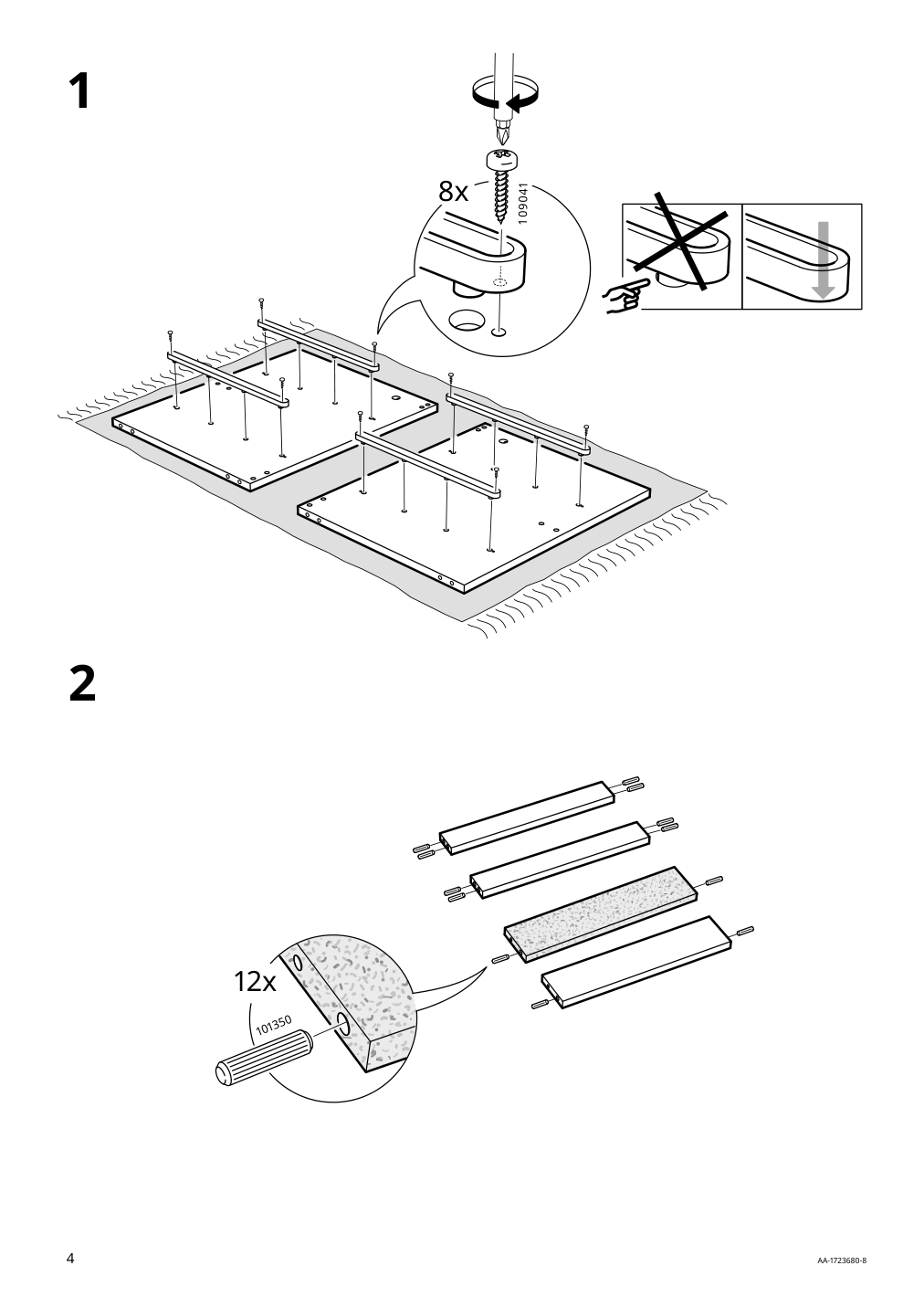 Assembly instructions for IKEA Kullen 2 drawer chest black brown | Page 4 - IKEA KULLEN 2-drawer chest 603.221.30