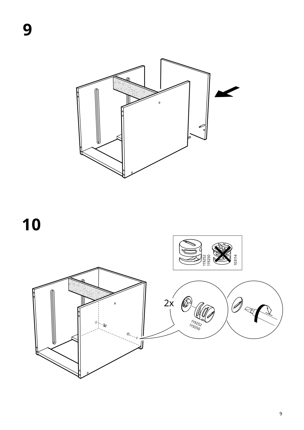 Assembly instructions for IKEA Kullen 2 drawer chest black brown | Page 9 - IKEA KULLEN 2-drawer chest 603.221.30