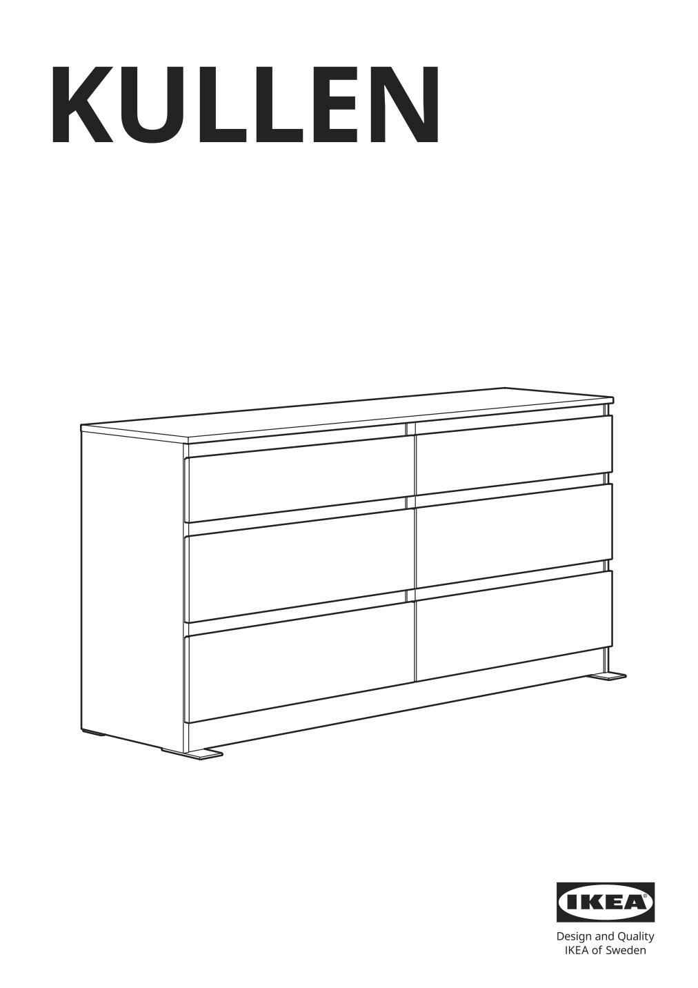 Assembly instructions for IKEA Kullen 6 drawer dresser white | Page 1 - IKEA KULLEN 6-drawer dresser 903.092.45