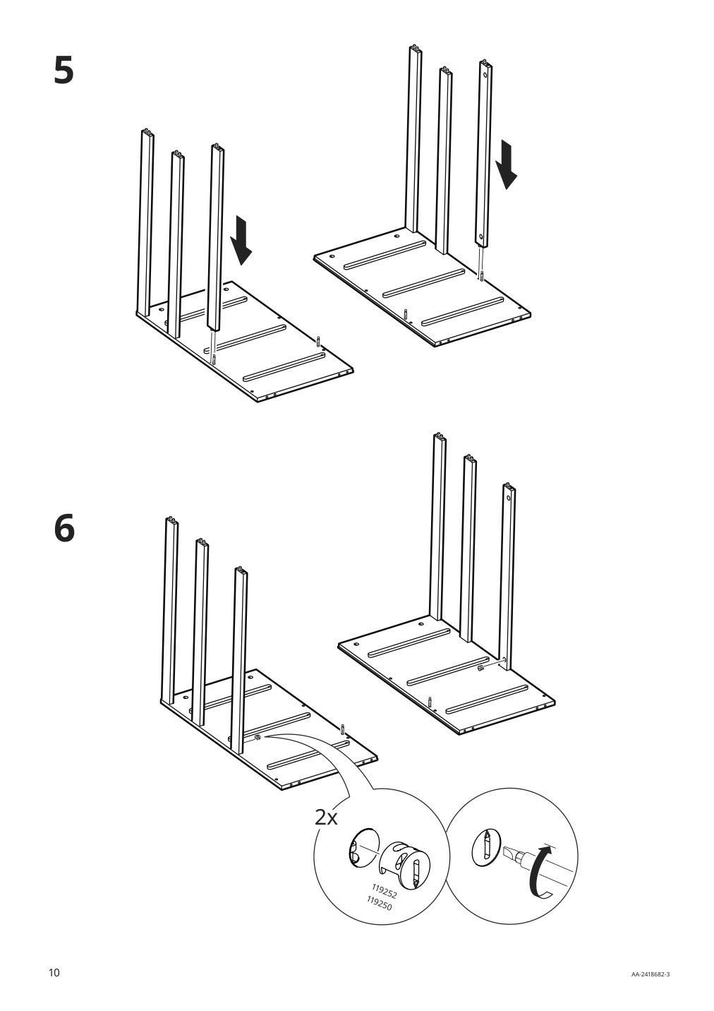 Assembly instructions for IKEA Kullen 6 drawer dresser white | Page 10 - IKEA KULLEN 6-drawer dresser 903.092.45