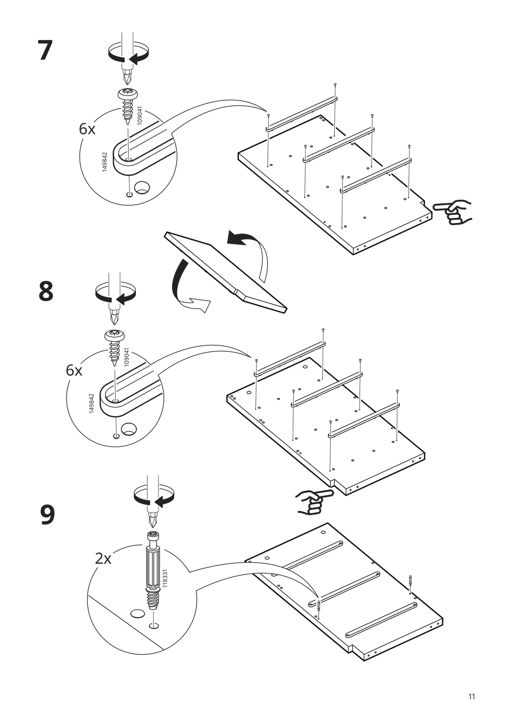 Assembly instructions for IKEA Kullen 6 drawer dresser white | Page 11 - IKEA KULLEN 6-drawer dresser 903.092.45