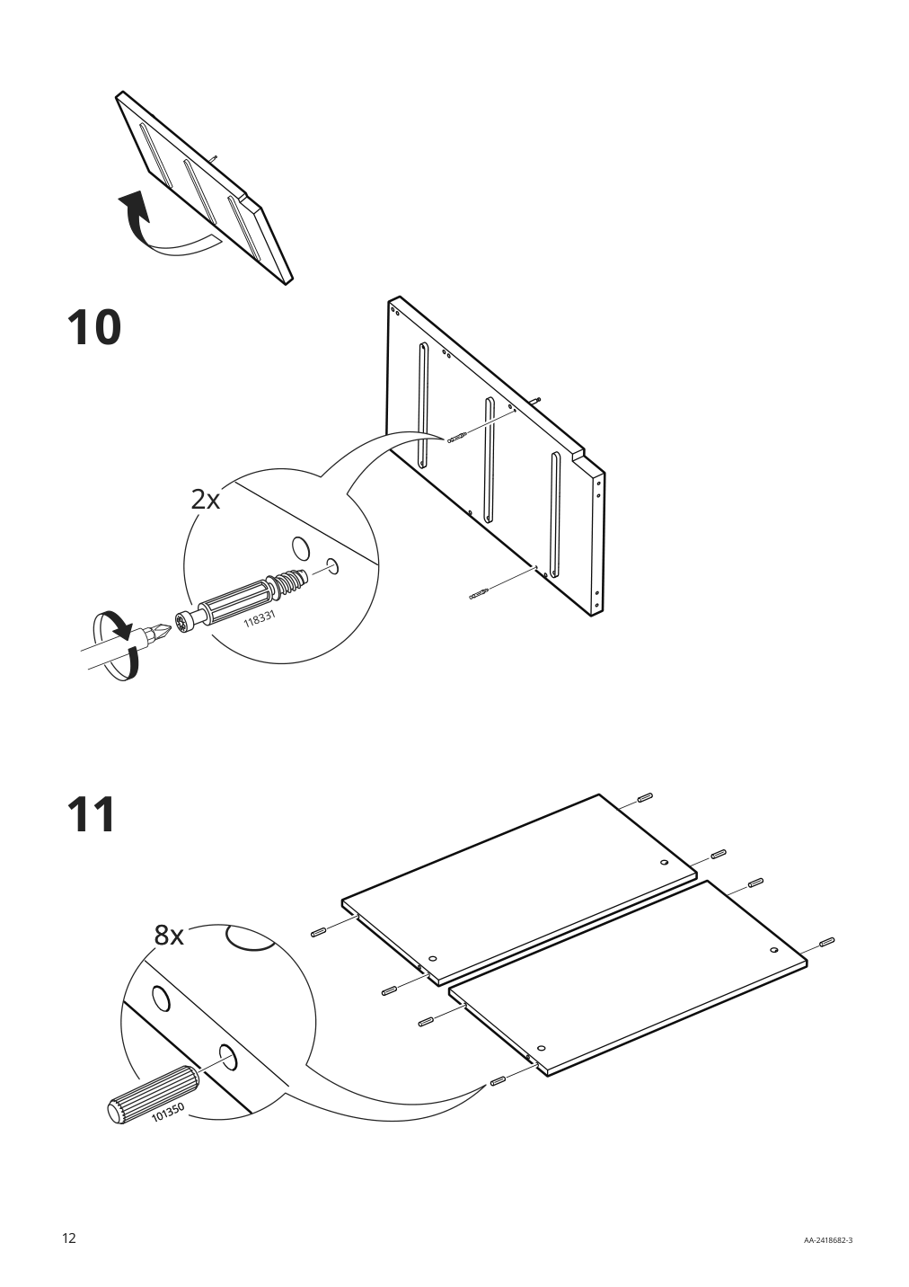 Assembly instructions for IKEA Kullen 6 drawer dresser white | Page 12 - IKEA KULLEN 6-drawer dresser 903.092.45