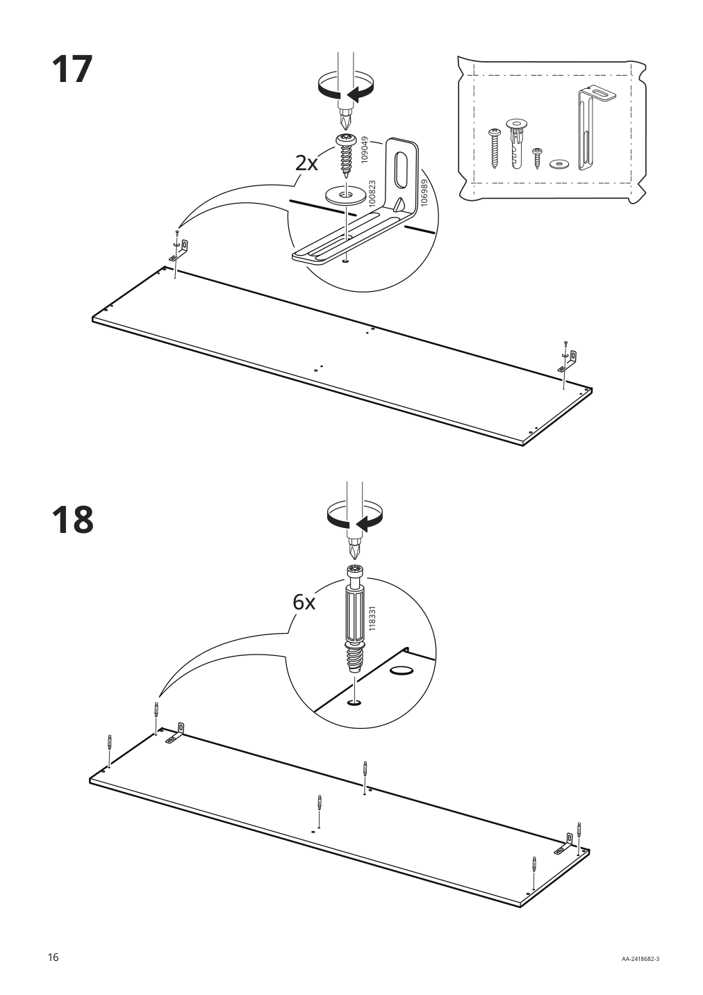 Assembly instructions for IKEA Kullen 6 drawer dresser white | Page 16 - IKEA KULLEN 6-drawer dresser 903.092.45