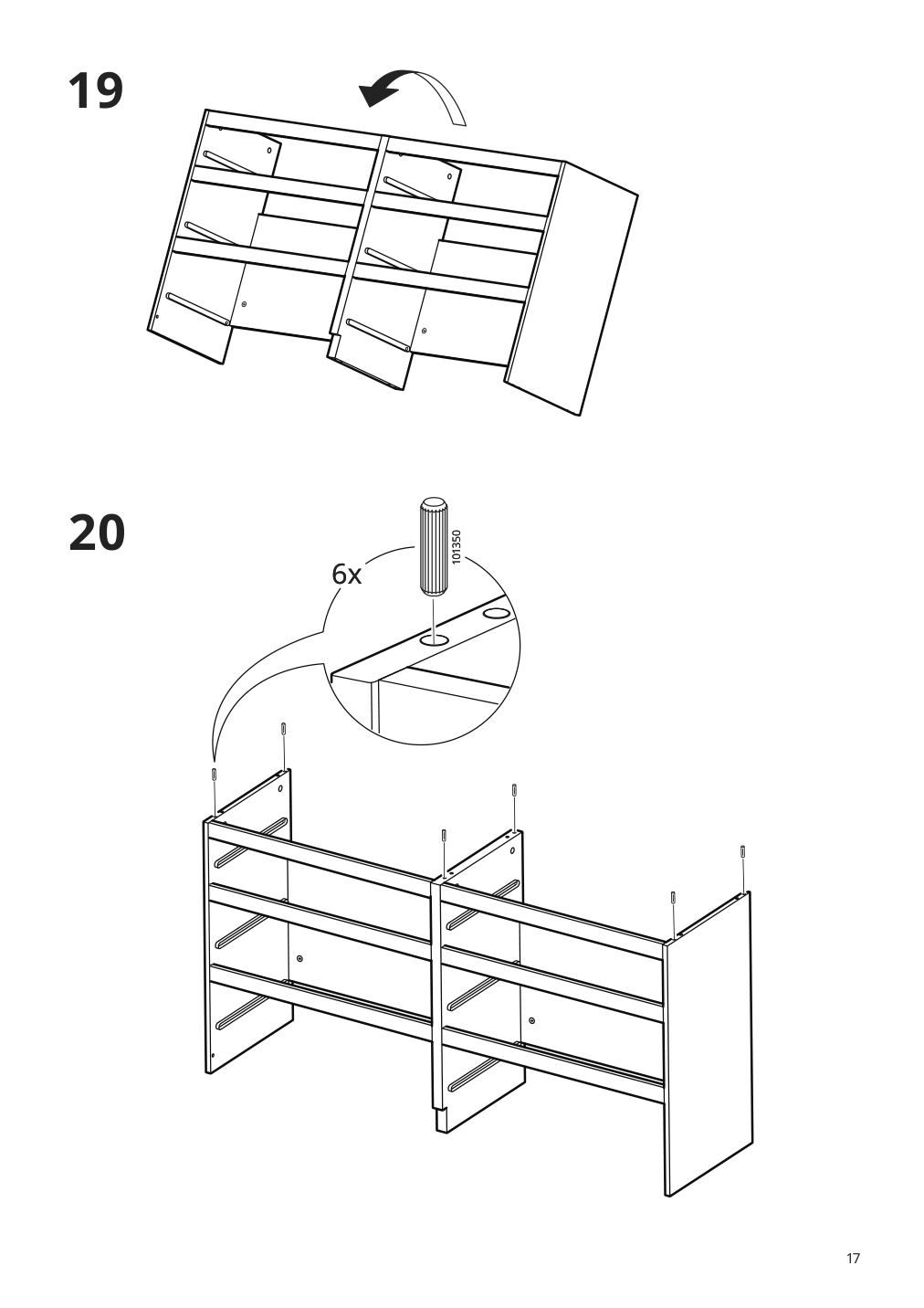 Assembly instructions for IKEA Kullen 6 drawer dresser white | Page 17 - IKEA KULLEN 6-drawer dresser 903.092.45