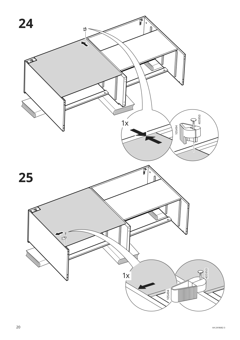 Assembly instructions for IKEA Kullen 6 drawer dresser white | Page 20 - IKEA KULLEN 6-drawer dresser 903.092.45