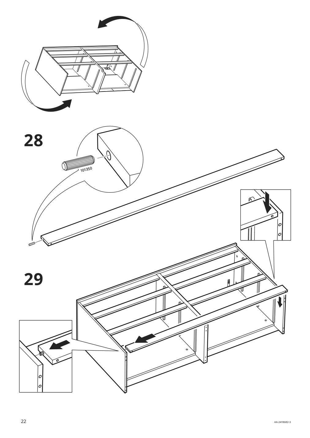 Assembly instructions for IKEA Kullen 6 drawer dresser white | Page 22 - IKEA KULLEN 6-drawer dresser 903.092.45