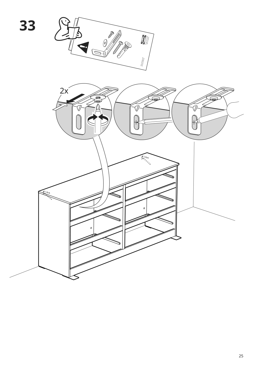 Assembly instructions for IKEA Kullen 6 drawer dresser white | Page 25 - IKEA KULLEN 6-drawer dresser 903.092.45