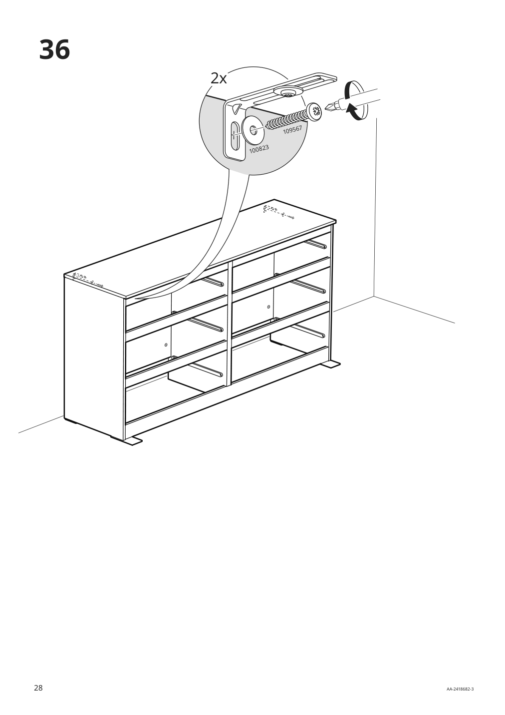 Assembly instructions for IKEA Kullen 6 drawer dresser white | Page 28 - IKEA KULLEN 6-drawer dresser 903.092.45