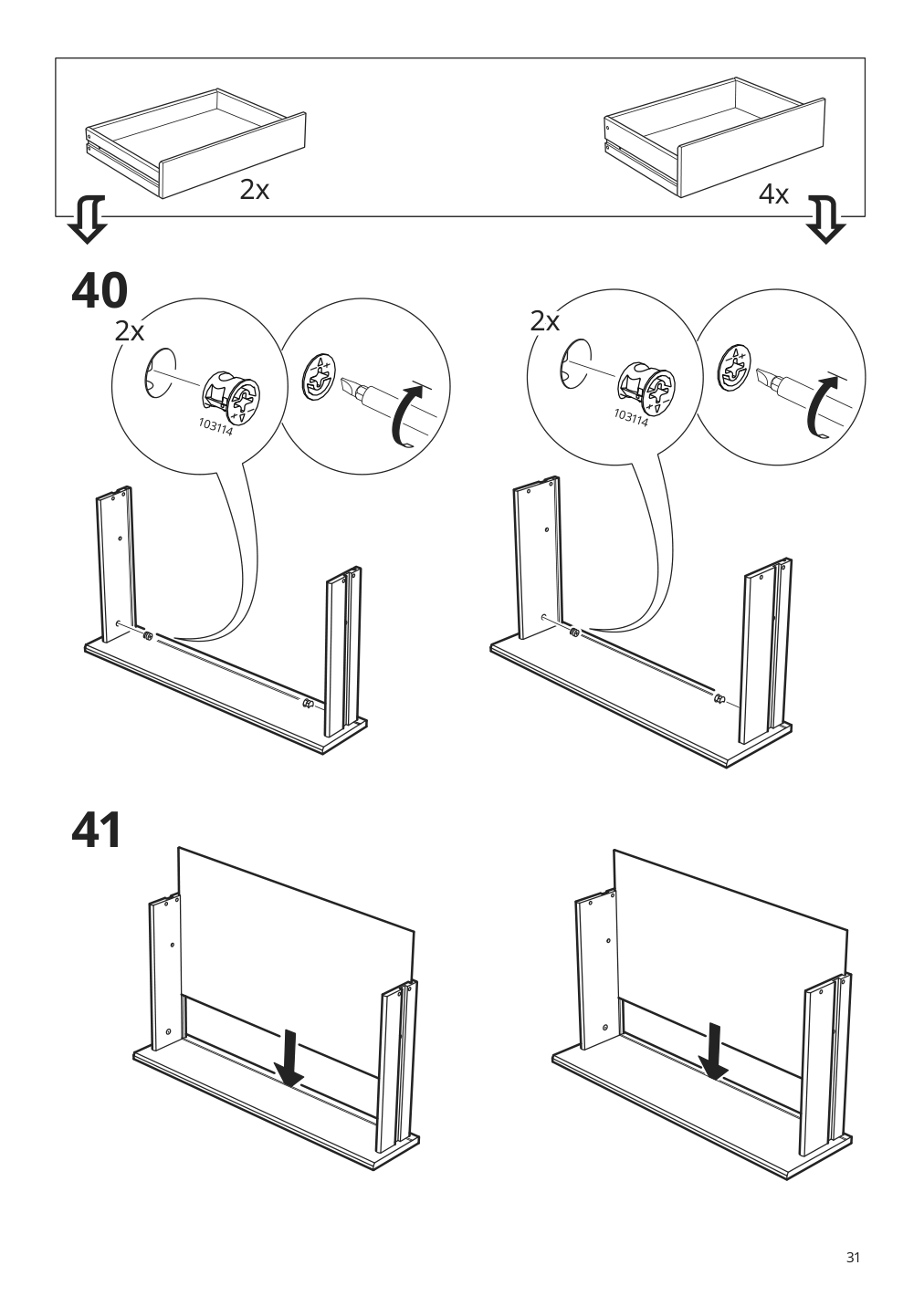 Assembly instructions for IKEA Kullen 6 drawer dresser white | Page 31 - IKEA KULLEN 6-drawer dresser 903.092.45