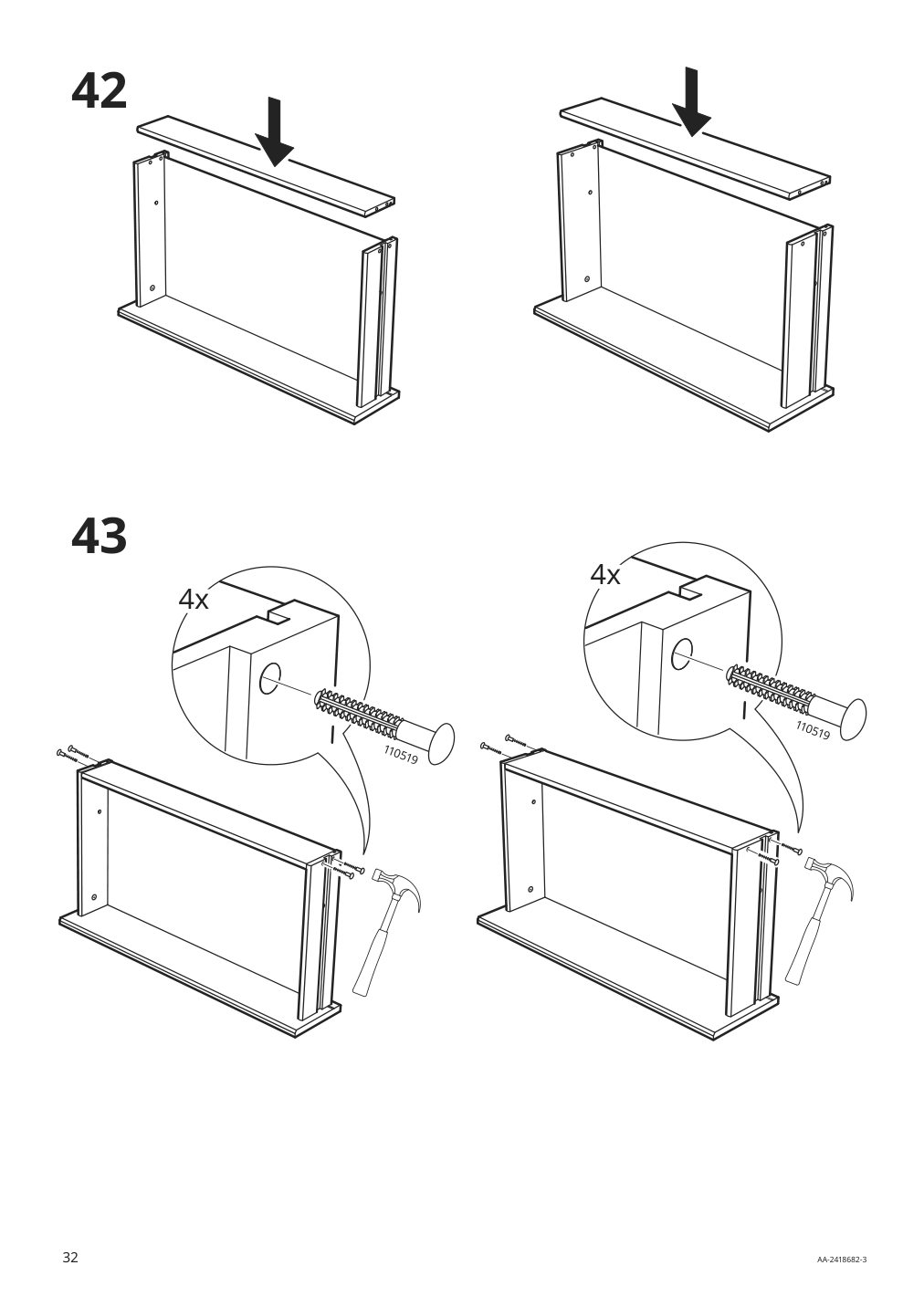 Assembly instructions for IKEA Kullen 6 drawer dresser white | Page 32 - IKEA KULLEN 6-drawer dresser 903.092.45