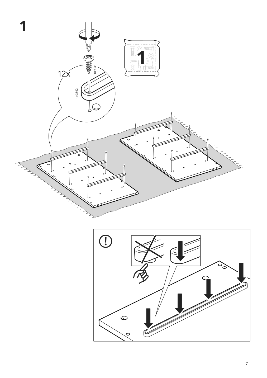 Assembly instructions for IKEA Kullen 6 drawer dresser white | Page 7 - IKEA KULLEN 6-drawer dresser 903.092.45