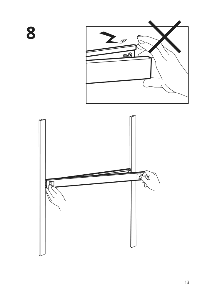 Assembly instructions for IKEA Kungsfors magnetic knife rack stainless steel | Page 13 - IKEA KUNGSFORS magnetic knife rack 403.349.21