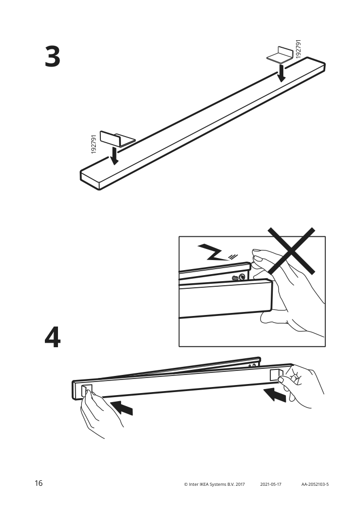 Assembly instructions for IKEA Kungsfors magnetic knife rack stainless steel | Page 16 - IKEA KUNGSFORS magnetic knife rack 403.349.21