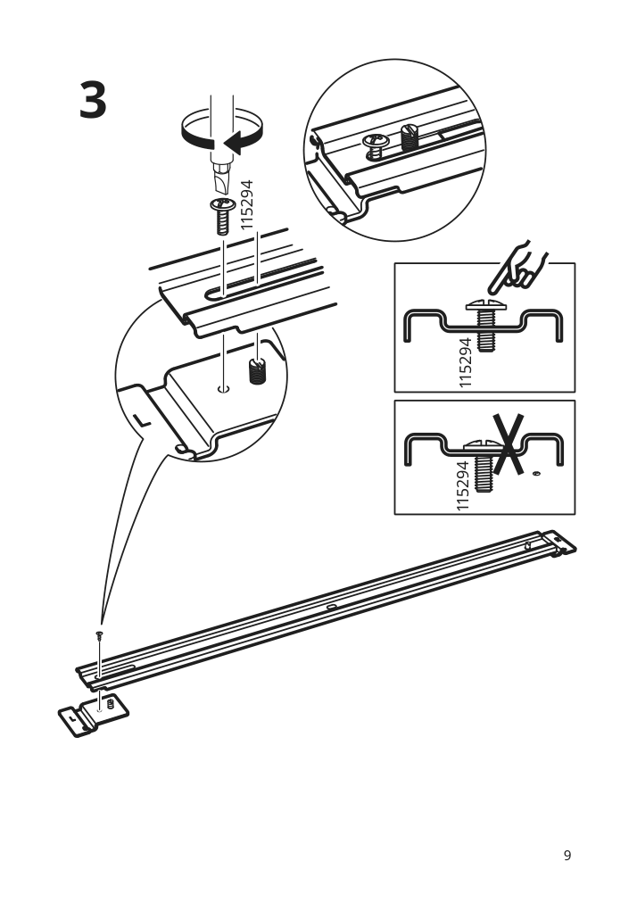 Assembly instructions for IKEA Kungsfors magnetic knife rack stainless steel | Page 9 - IKEA KUNGSFORS magnetic knife rack 403.349.21