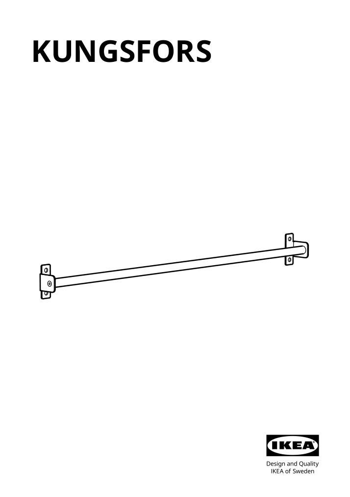 Assembly instructions for IKEA Kungsfors rail stainless steel | Page 1 - IKEA KUNGSFORS suspension rail w shelves and rail 593.083.28