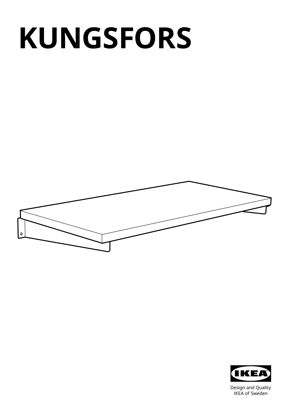 Assembly instructions for IKEA Kungsfors shelf bamboo | Page 1 - IKEA KUNGSFORS suspension rail with shelf/wll grid 893.084.16