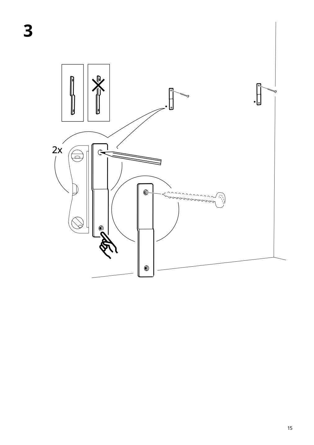 Assembly instructions for IKEA Kungsfors shelf bamboo | Page 15 - IKEA KUNGSFORS suspension rail with shelf/wll grid 893.084.16