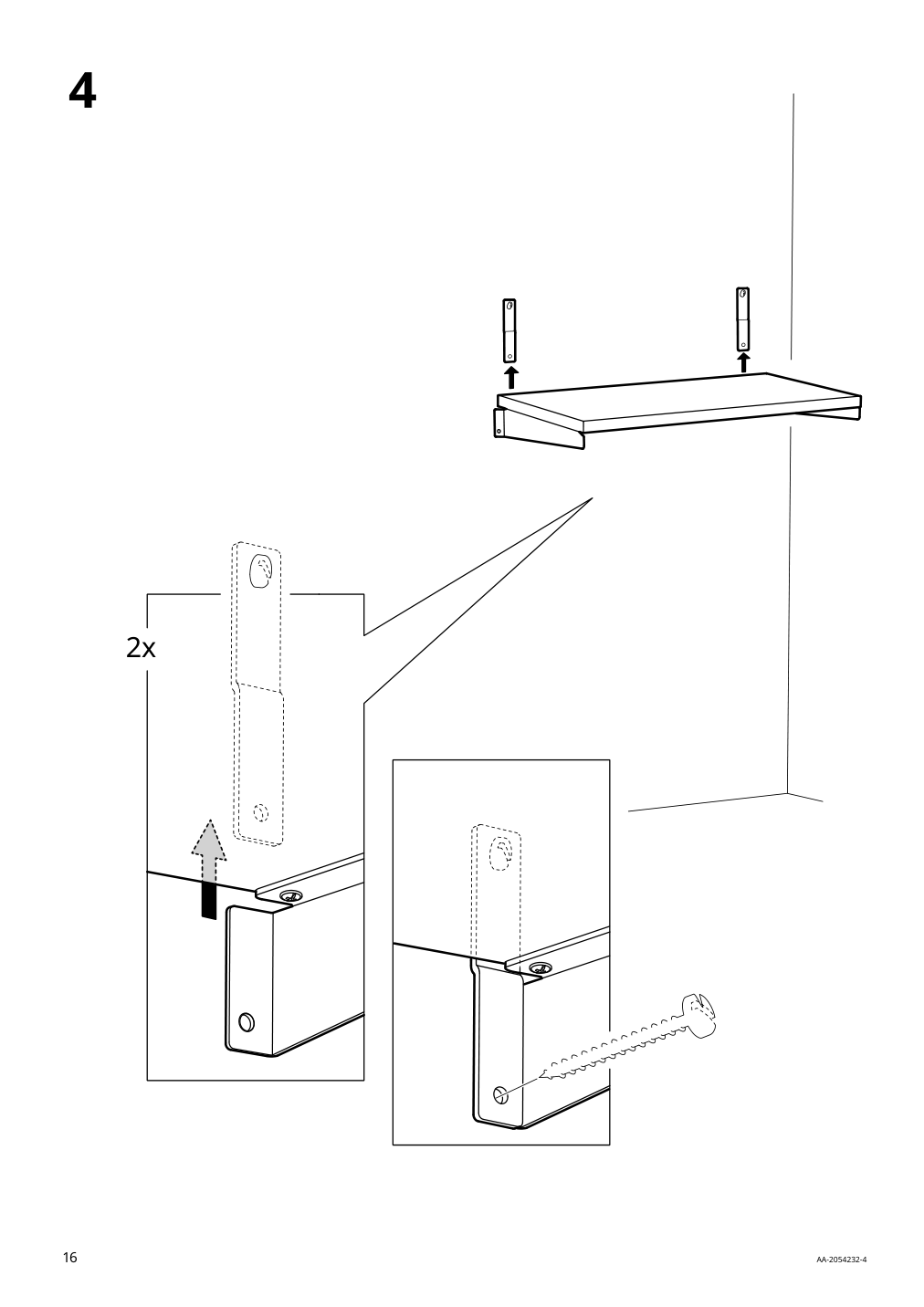 Assembly instructions for IKEA Kungsfors shelf bamboo | Page 16 - IKEA KUNGSFORS suspension rail with shelf/wll grid 893.084.16
