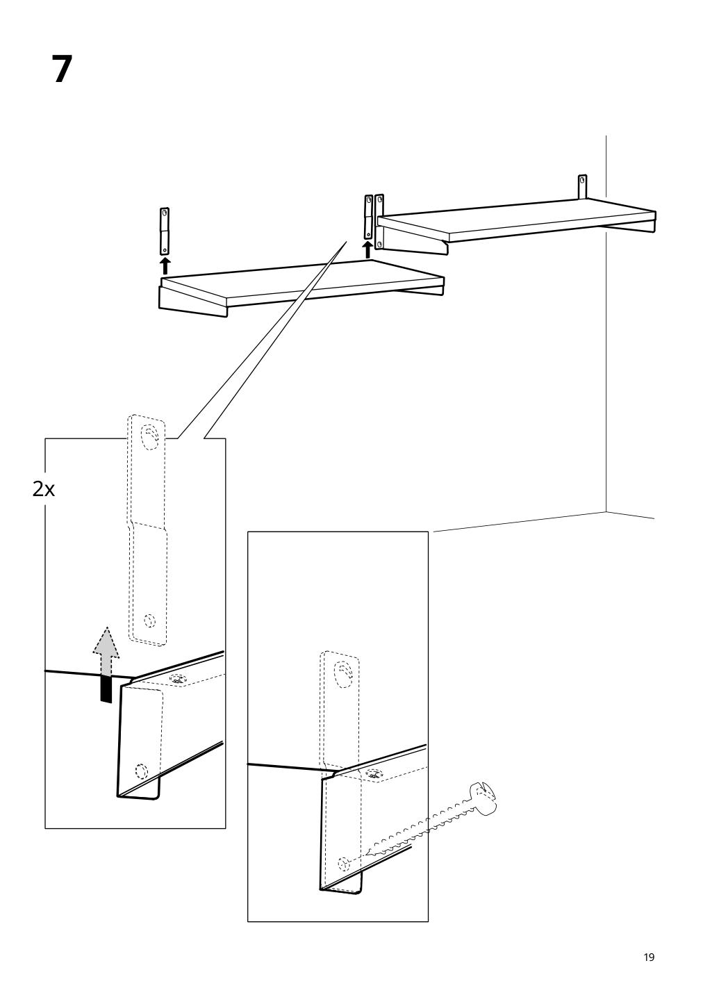Assembly instructions for IKEA Kungsfors shelf bamboo | Page 19 - IKEA KUNGSFORS suspension rail with shelf/wll grid 893.084.16