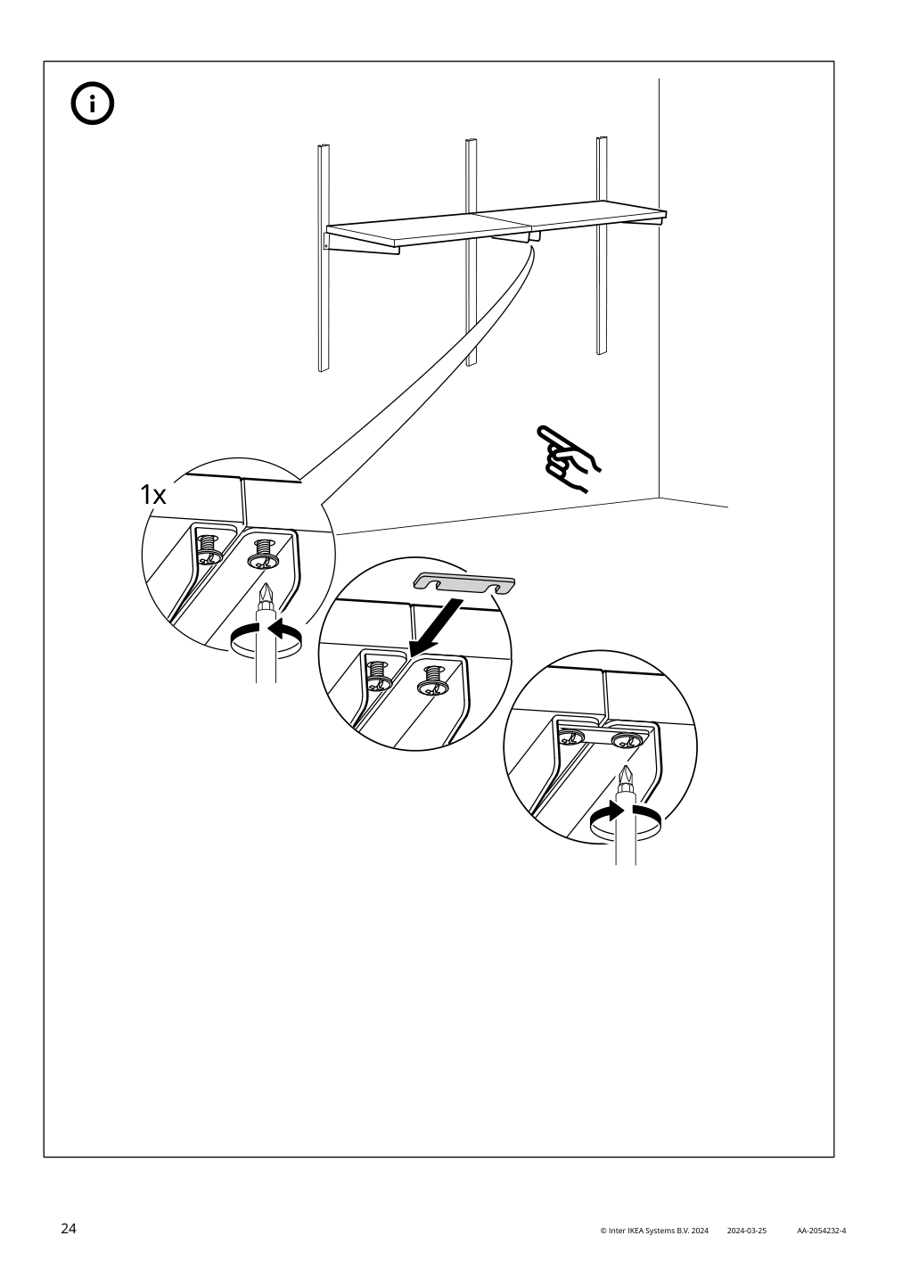 Assembly instructions for IKEA Kungsfors shelf bamboo | Page 24 - IKEA KUNGSFORS suspension rail with shelf/wll grid 893.084.16