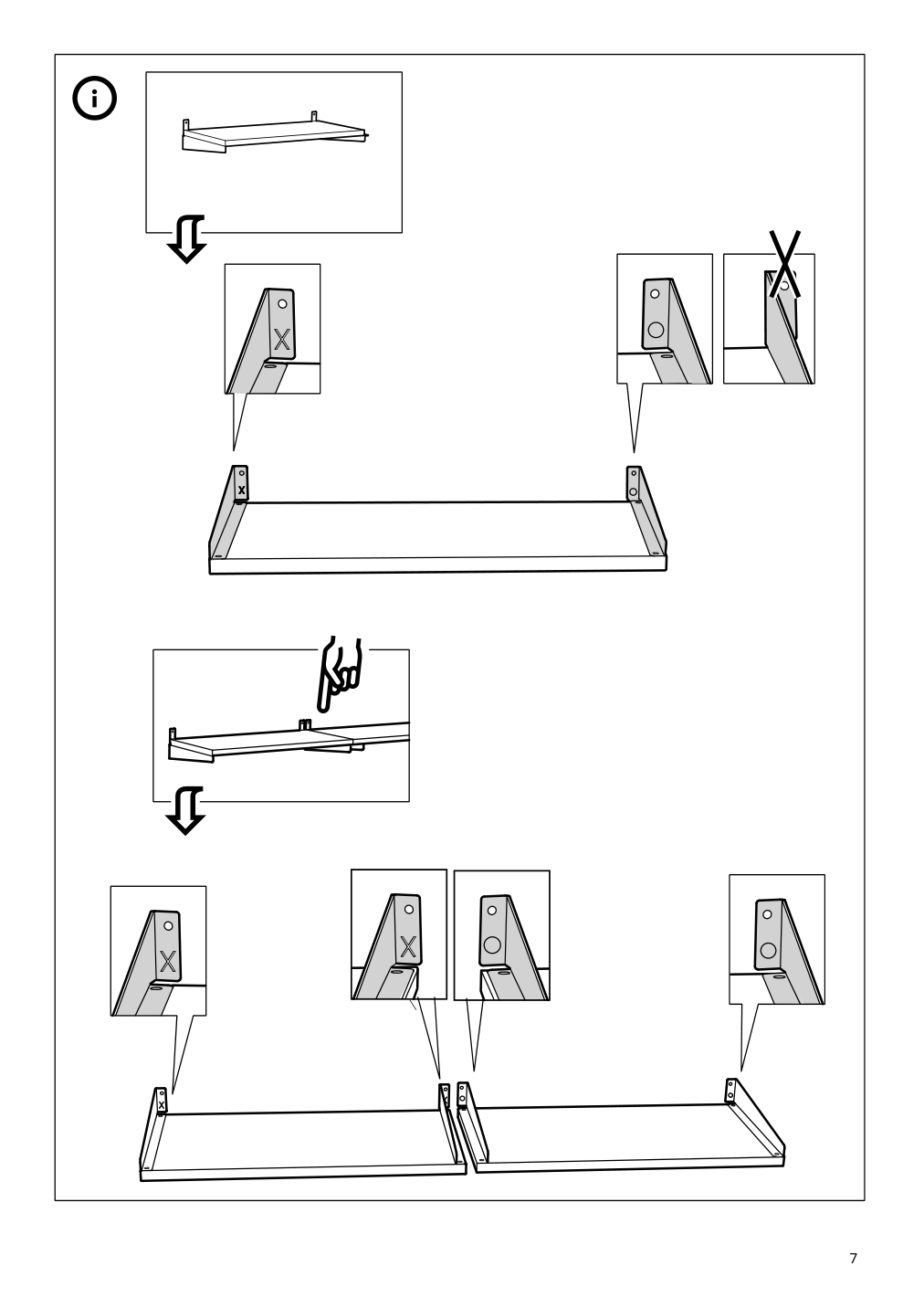 Assembly instructions for IKEA Kungsfors shelf bamboo | Page 7 - IKEA KUNGSFORS suspension rail with shelf/wll grid 893.084.16