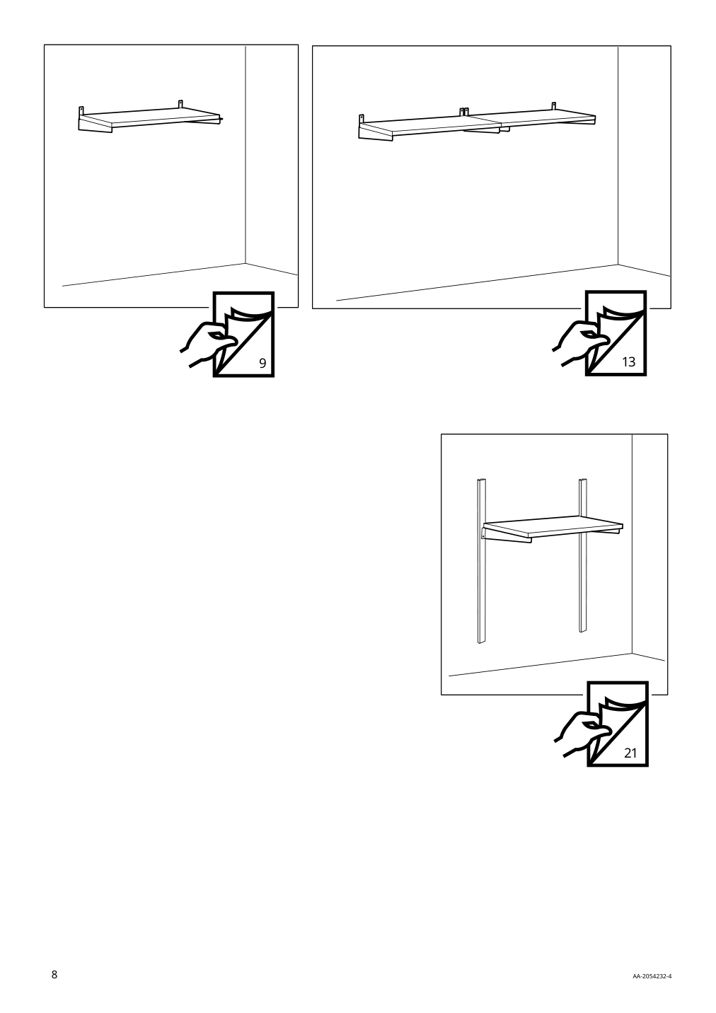 Assembly instructions for IKEA Kungsfors shelf bamboo | Page 8 - IKEA KUNGSFORS suspension rail with shelf/wll grid 893.084.16